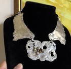 Sterling Silver Modernist MCM Wearable Art Necklace 1973 London England RG NR