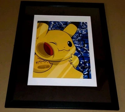 DEATH NYC ltd ed signed framed art print 29x21cm (Med) Pokemon Pikachu Hermes  - Image 1 of 2