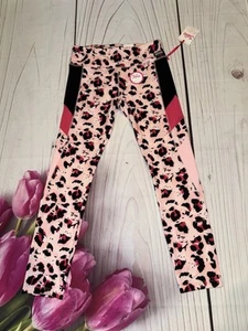 Justice girls full lenght leggings size XL (16/18) pink black animal print - Picture 1 of 2
