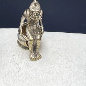 Victorian Silver Plated Monkey on the Loo Novelty Cigar Cutter Fob Antique c1860 - Picture 1 of 8