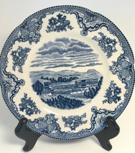 "3 platos de postre de ensalada CHATSWORTH Johnson Bros AZUL Old Castles of Britain 8""" - Imagen 1 de 4