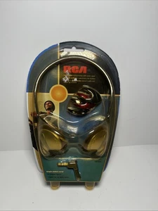 Vintage RCA Nackenbügel Kopfhörer mit farbigen Kappen einseitiges Kabel NEU FABRIKVERSIEGELT - Bild 1 von 2