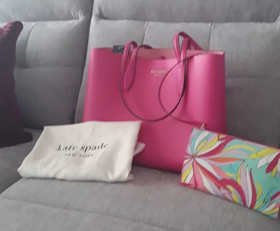 kate spade large leather pink tote bag - Image 1 of 4