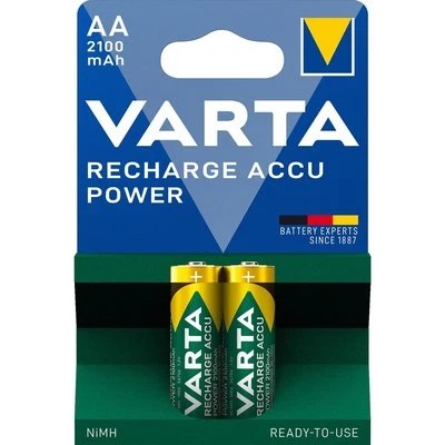 [56706101402] VARTA Blister de 2 Piles rechargeables NiMH AA/HR06 2100 mAh - Photo 1/4