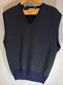 Vintage Murano Blue/GreenSweater Vest Men's Size Large Wool Blend Made In Italy - Picture 1 of 7