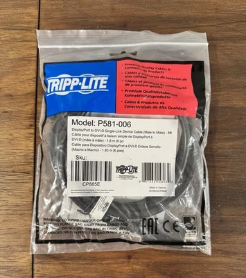 Tripp-Lite P581-006 DisplayPort to DVI-D Single Link Device M to M 6FT - Image 1 of 4