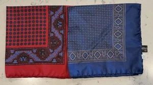 2 Brooks Brothers 100% Silk Handkerchiefs Pattern - Picture 1 of 10