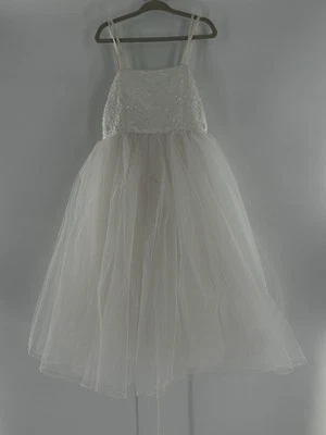 Kids Dream Dress Girls Sz 4 Flower Girl Wedding Formal Tulle Lace Up Back - Image 1 of 4