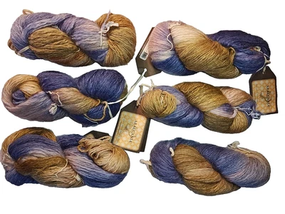 6 Skeins Araucania Yelcho #1808 Hand‑Dyed Kid Mohair/Silk Blend 100 g - Image 1 of 4