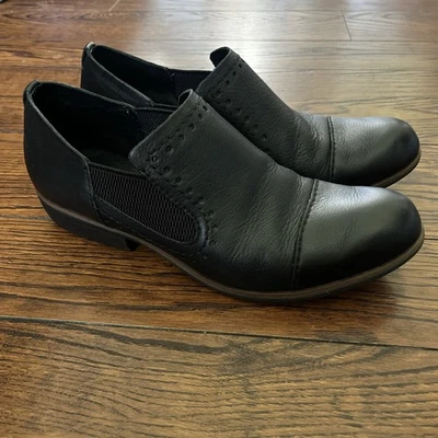 Mocasines sin cordones Kork-Ease Korks Gertrude para mujer talla 8 M negros doble gore puntera Foto 1 de 4