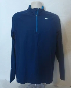 Nike Dri-Fit blau Pullover 1/4 Reißverschluss reflektierend Stretch Herren Medium - Bild 1 von 11
