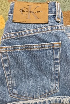 Pantalones de mezclilla de colección Calvin Klein doble lavado a la piedra pierna recta azules para mujer 6 hechos en EE. UU. Foto 1 de 4