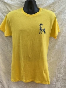 COPPERTONE Girl & Dog GRAPHIC T-Shirt~SMALL~S/S YELLOW 100% COTTON 2-Sided FLAW - Foto 1 di 8