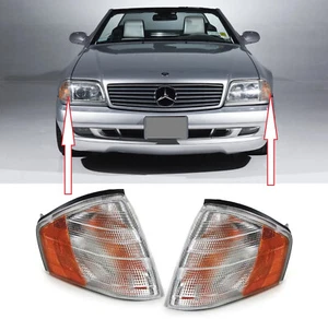 PAIR FRONT TURN INDICATOR LIGHT LAMPS for MERCEDES-BENZ R129 SL CLASS 1989-2001 - Picture 1 of 11