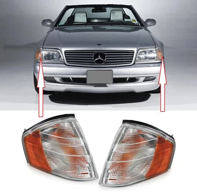PAIR FRONT TURN INDICATOR LIGHT LAMPS for MERCEDES-BENZ R129 SL CLASS 1989-2001 - Image 1 of 4