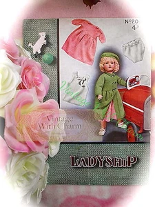 Vintage 1940s Doll Clothes Knitting Pattern. 5 Piece Outdoor Set - Picture 1 of 1