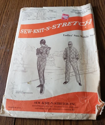 Coser-Tejido-N-Elástico Vintage Patrón de Costura 320 Mujeres XL Motonieve Traje Patrón Foto 1 de 4