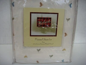 TARGET KING SIZE FLANNEL SHEET SET 100% Cotton Cream with Leaf Pattern NEW - Picture 1 of 1