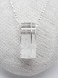925 Silver Necklace With Rock Crystal - Quartz Pendant - - Picture 1 of 6