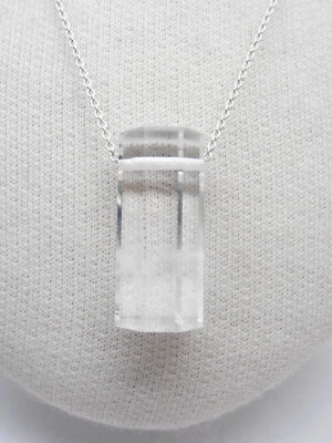 Girocollo in Argento 925 con Cristallo di Rocca - Ciondolo Quarzo Ialino - - Immagine 1 di 4