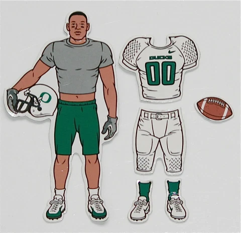 University of Oregon Ducks Football Player Magnet 2006 #00 White Uniform 5" High Cover