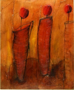 Sophie R. Hallonquist Original Öl und Enkaustik auf Aquarellpapier - Bild 1 von 1