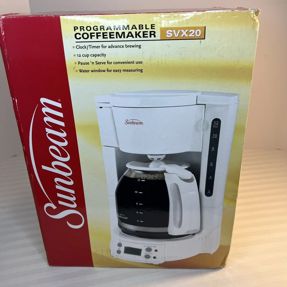 Vtg Sunbeam 12 Cup Coffeemaker Model SVX20 White 2005 Pause 'n Serve - Image 1 of 4