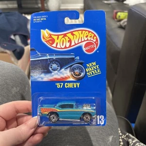 Hot Wheels '57 Chevy #213 NEW PAINT STYLE (1) - Blue Card - Bild 1 von 3