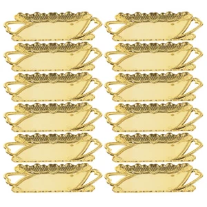 12 Pcs Goldenes Mini -Tablett Süßigkeiten-Servierplatten Kleiner Teller - Bild 1 von 12