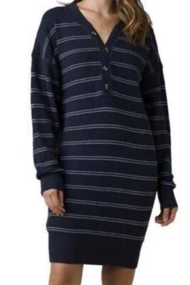 Vestido PRANA Milani Henley Azul, Blanco Rayas Náuticas, Mujer Talla Mediana, Nuevo con Etiquetas Foto 1 de 4