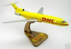 B-727 DHL Freight Yellow B727 Airplane Desk Wood Model Big New - Picture 1 of 1