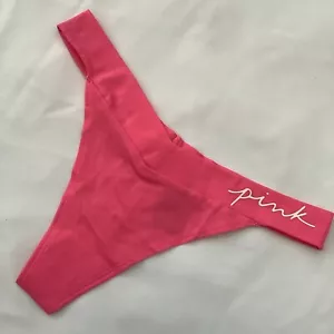 Victoria's Secret PINK Neon Bright Pink Crossover Thong Panties - Size M - BNWT - Picture 1 of 3