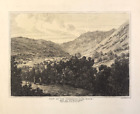 Wales Cribbath lime rock View of the upon the river Tawe 1813 print J G Wood 