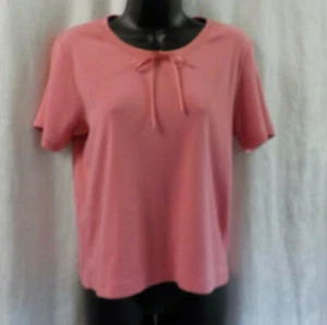 Vintage 1980er Sag Harbor Strick Top Gr. PM Rosa Kurzarm Schleife Baumwollmischung - Bild 1 von 11