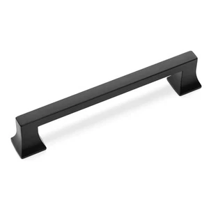Cosmas Cabinet Hardware Flat Black Modern Handle Pulls #10556-128FB - Picture 1 of 1