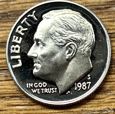 1987 S ROOSEVELT DIME FROM PROOF SET - FREE SHIPPING Cover