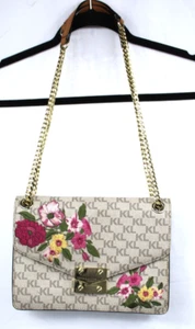 Karl Lagerfeld Paris Floral Embroidered Chain Link Crossbody Shoulder Bag - VGUC - Bild 1 von 14