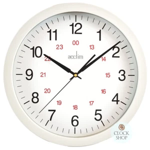 35.5cm Metro 24hr White Wall Clock By ACCTIM - Picture 1 of 5