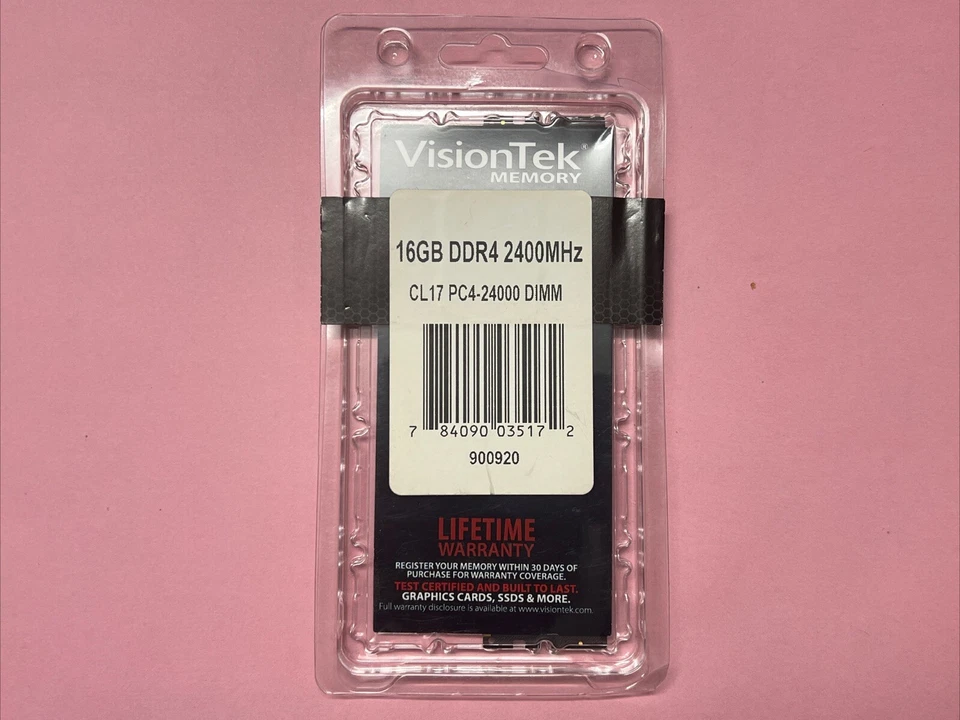 VisionTek 16GB DDR4 2400MHz (PC4-19200) CL7 DIMM - Desktop (900920) - Image 1 of 2
