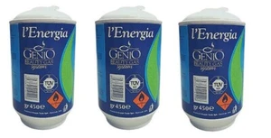 3 CARTUCCE 450GR GAS BUTANO PROPANO - VALVOLA A VITE 13/32" 10,32 MM CAMPEGGIO - Photo 1/2