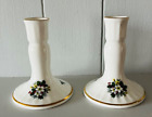 VINTAGE FINE BONE CHINA CHRISTMAS CANDLE STICK HOLDERS BY ART CANDLE
