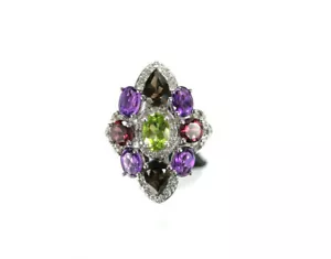Anello da donna multicolore - HARRY IVENS - varie gemme - argento 925 - Foto 1 di 8