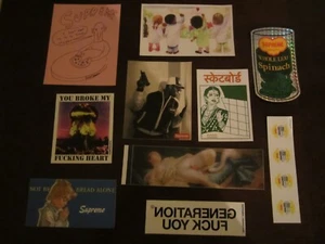 Supreme 10 Sticker Lot- krs one / daniel johnston / leda and swan / bread alone - Picture 1 of 2