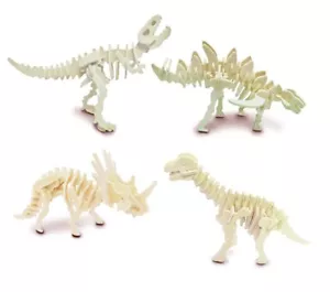 Dinosaur Set 1: Woodcraft Quay Construction Wooden 3D Model Kit J401 Age 5 plus - Imagen 1 de 2