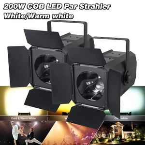 2X 200W COB LED Par Strahler DMX Scheinwerfer Bühnenlicht Weiß/Warmweiß Blinder - Bild 1 von 12
