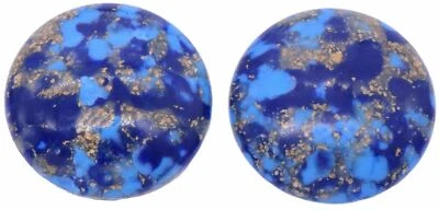 10 cabujones redondos moteados brillantes dorados azules con cúpula parte superior plana 28 mm Foto 1 de 4