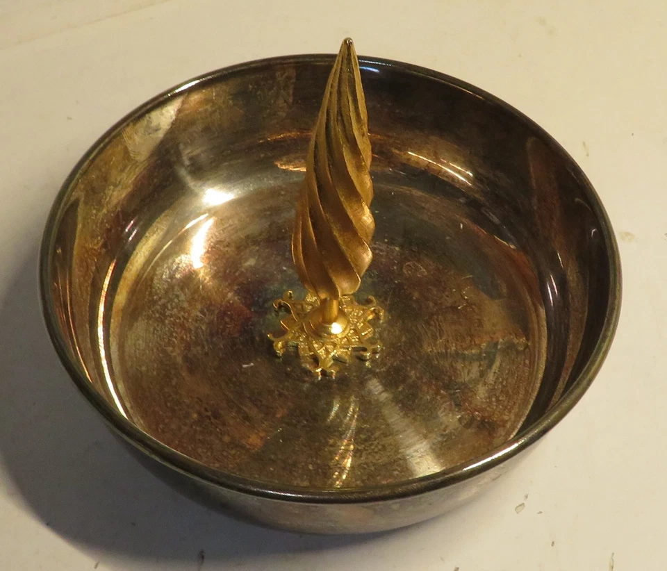 Plato de plata de colección cuenco para servir plato bandeja circular de cenizas dorado Ctr remolino ANATOLI Foto 1 de 4