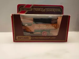 Matchbox Models of Yesteryear Y27 1922 Foden Steam Lorry 1/72 Tate & Lyles Sugar - Picture 1 of 2