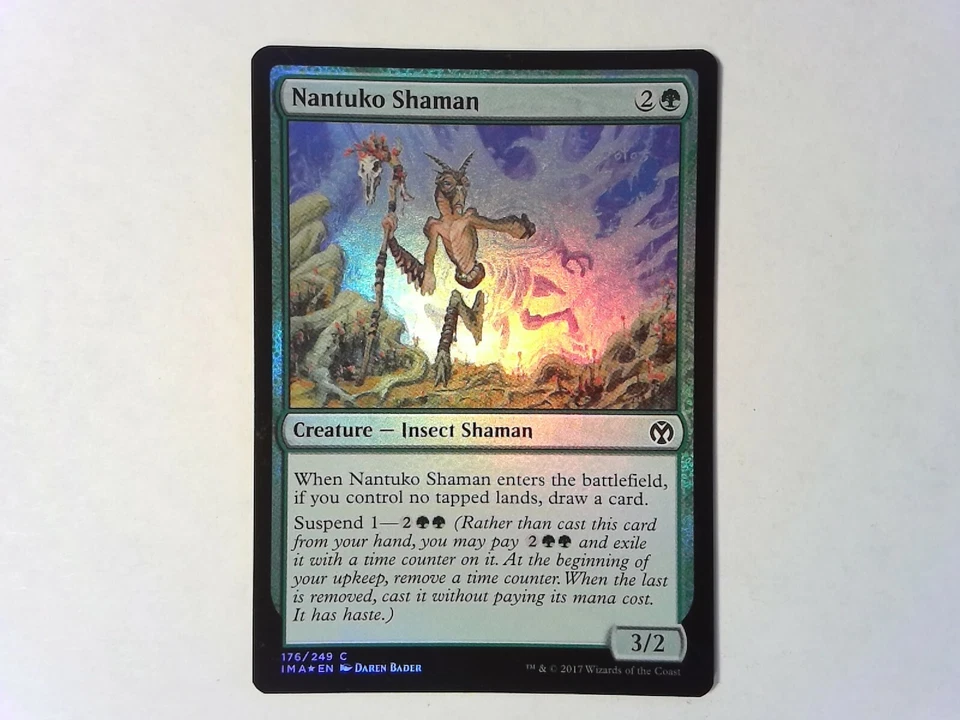 Foil Nantuko Shaman	 Iconic Masters - Magic the Gathering Mtg - Green - Image 1 of 1