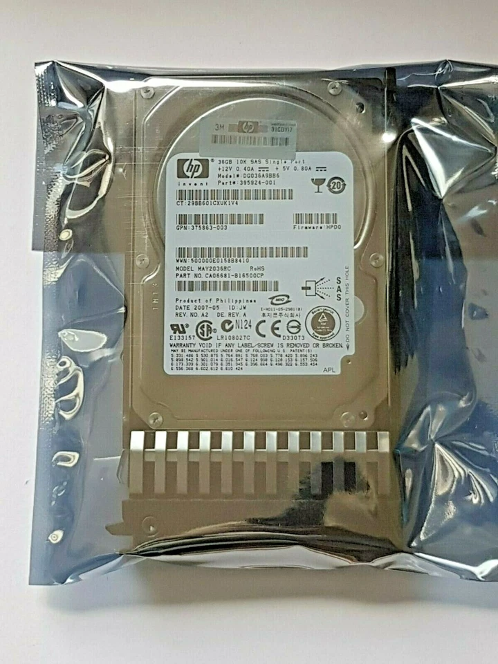 36 SAS HP DG036A9BB6/MAY2036RC HDD 10K 8MB 2.5 " Disco Rigido Nuovo ?????????? - Immagine 1 di 1